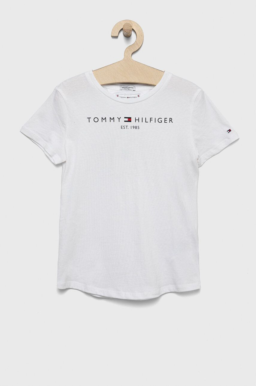 Tommy Hilfiger Dětské bavlněné tričko bílá barva - Pepit.cz