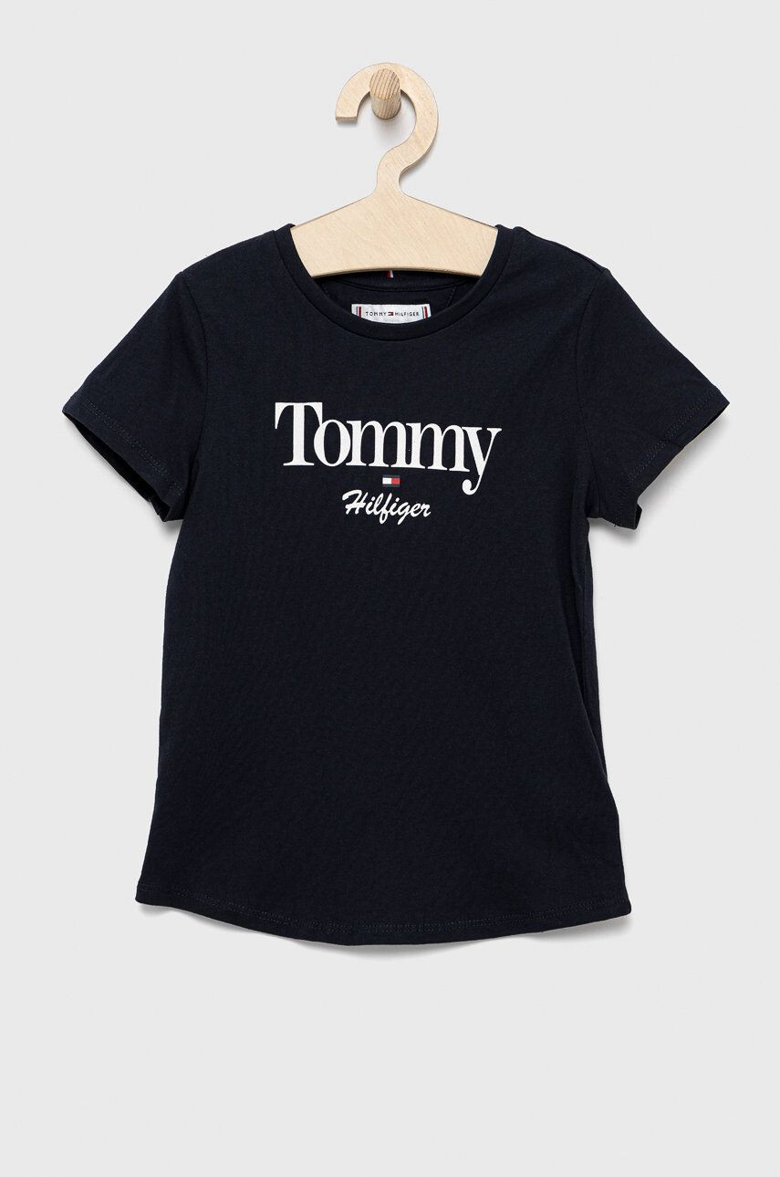 Tommy Hilfiger Dětské bavlněné tričko tmavomodrá barva - Pepit.cz