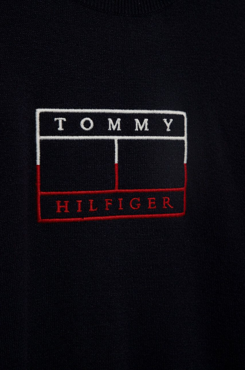 Tommy Hilfiger Dětský svetr tmavomodrá barva lehký - Pepit.cz