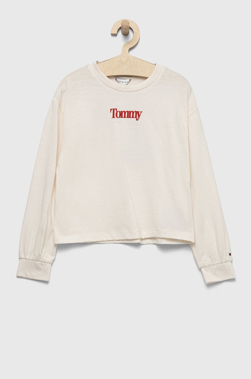 Tommy Hilfiger Dětské tričko s dlouhým rukávem bílá barva - Pepit.cz