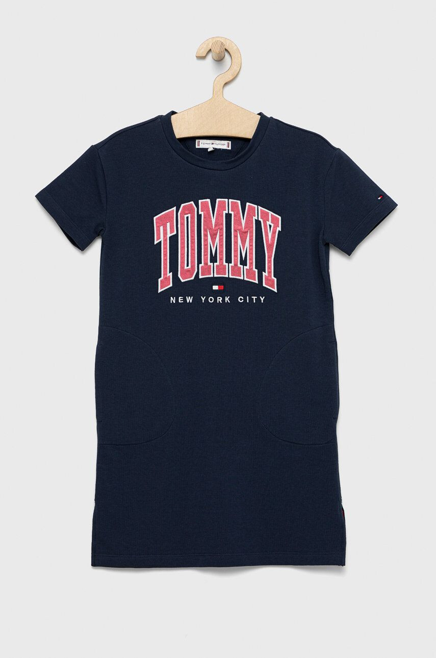 Tommy Hilfiger Dívčí šaty tmavomodrá barva mini - Pepit.cz