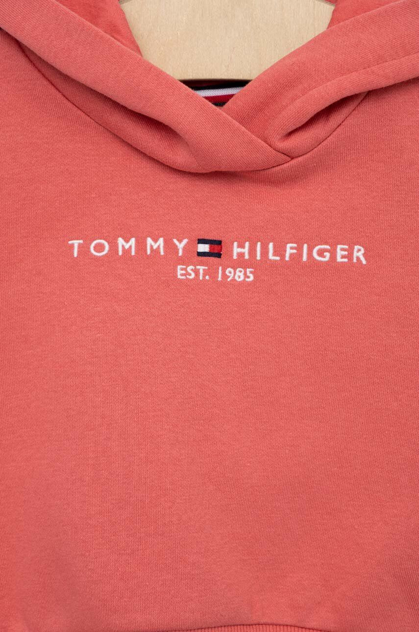 Tommy Hilfiger Dětská mikina růžová barva s kapucí s aplikací - Pepit.cz