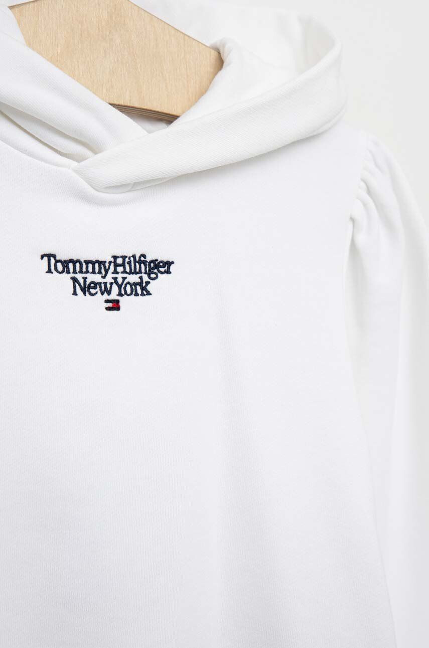 Tommy Hilfiger Dětská mikina bílá barva s kapucí s aplikací - Pepit.cz