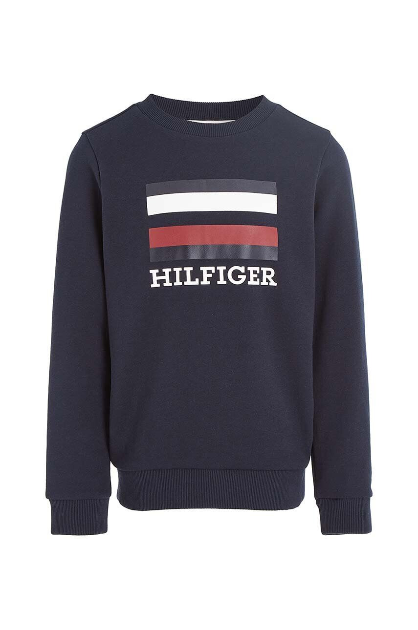 Tommy Hilfiger Dětská mikina tmavomodrá barva s potiskem - Pepit.cz