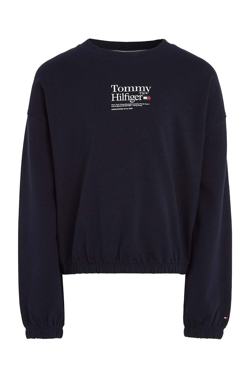 Tommy Hilfiger Dětská mikina tmavomodrá barva s potiskem - Pepit.cz