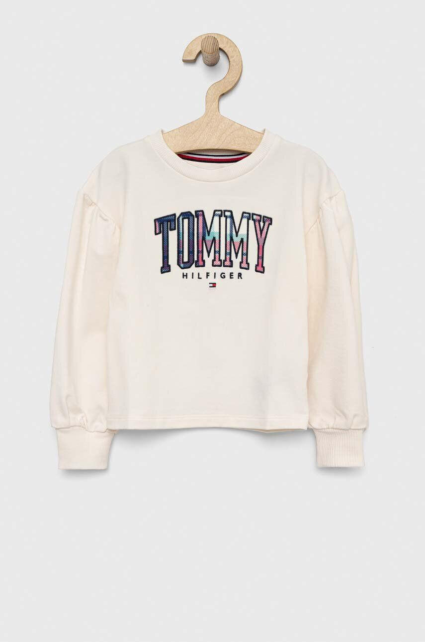 Tommy Hilfiger Dětská mikina béžová barva s aplikací - Pepit.cz