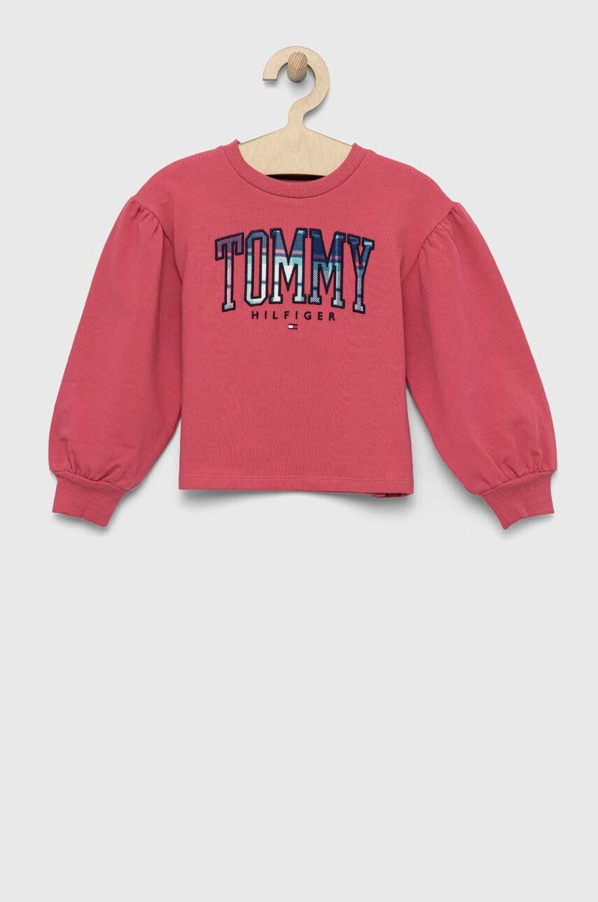 Tommy Hilfiger Dětská mikina růžová barva s aplikací - Pepit.cz