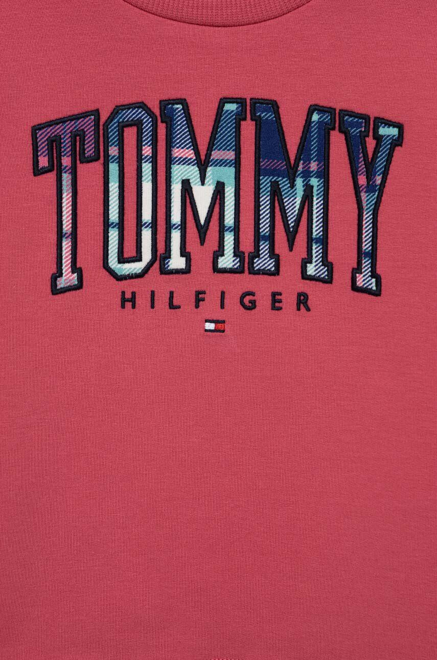 Tommy Hilfiger Dětská mikina růžová barva s aplikací - Pepit.cz