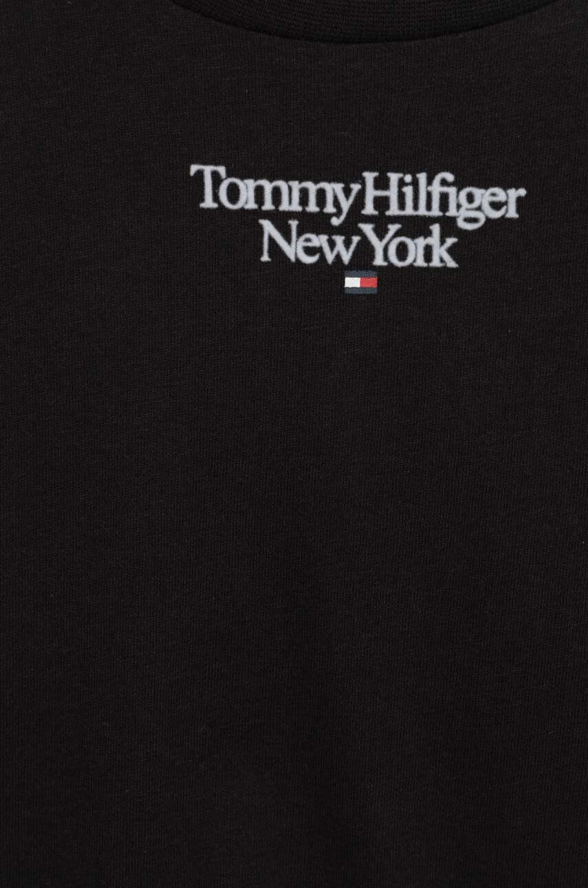 Tommy Hilfiger Dětské bavlněné tričko černá barva - Pepit.cz