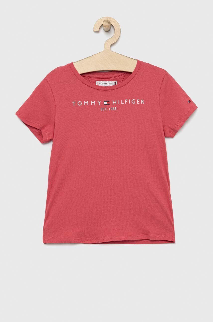 Tommy Hilfiger Dětské bavlněné tričko růžová barva - Pepit.cz