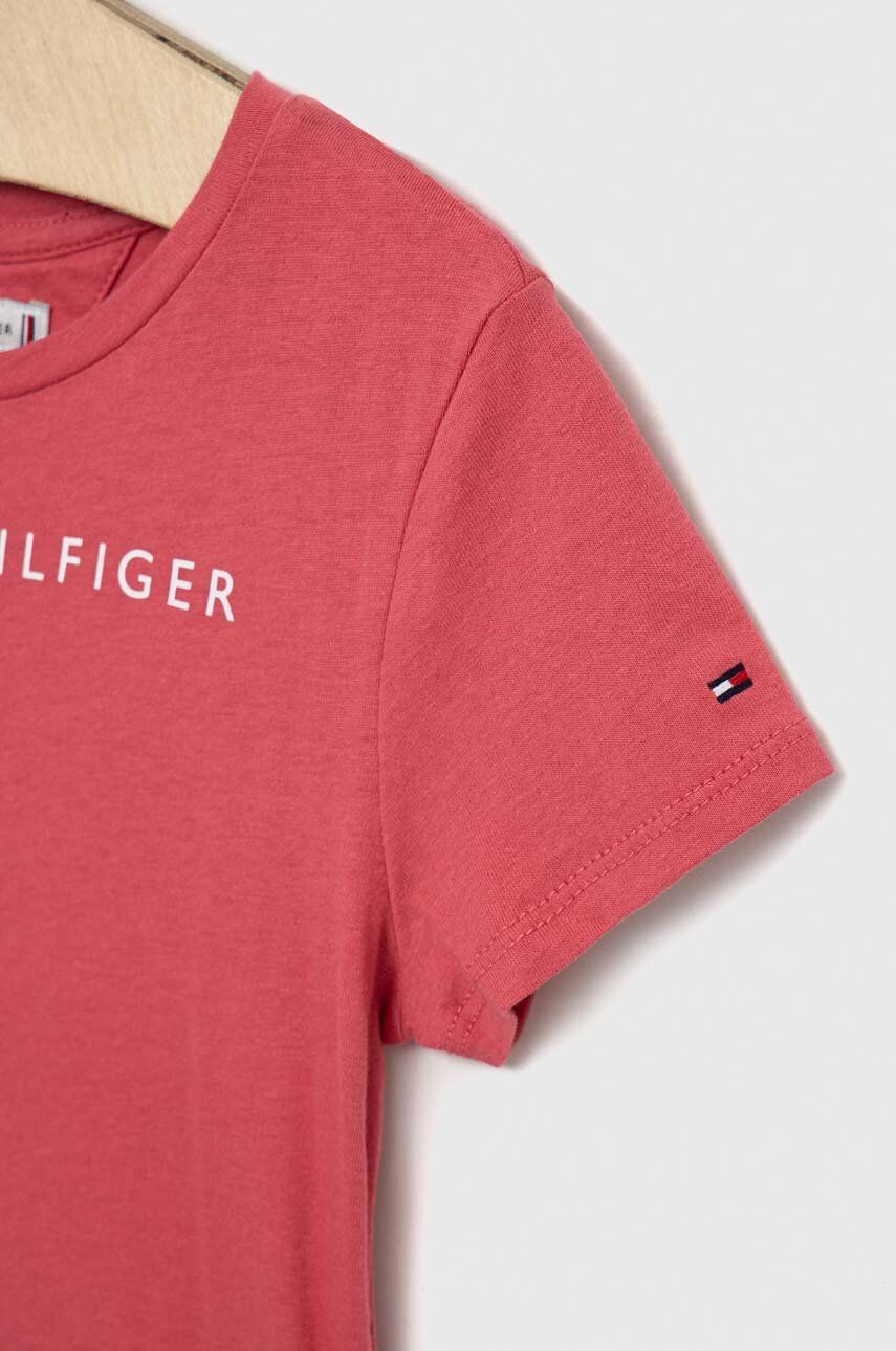 Tommy Hilfiger Dětské bavlněné tričko růžová barva - Pepit.cz