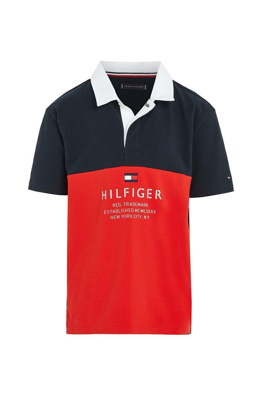 Tommy Hilfiger Dětské polo tričko červená barva - Pepit.cz