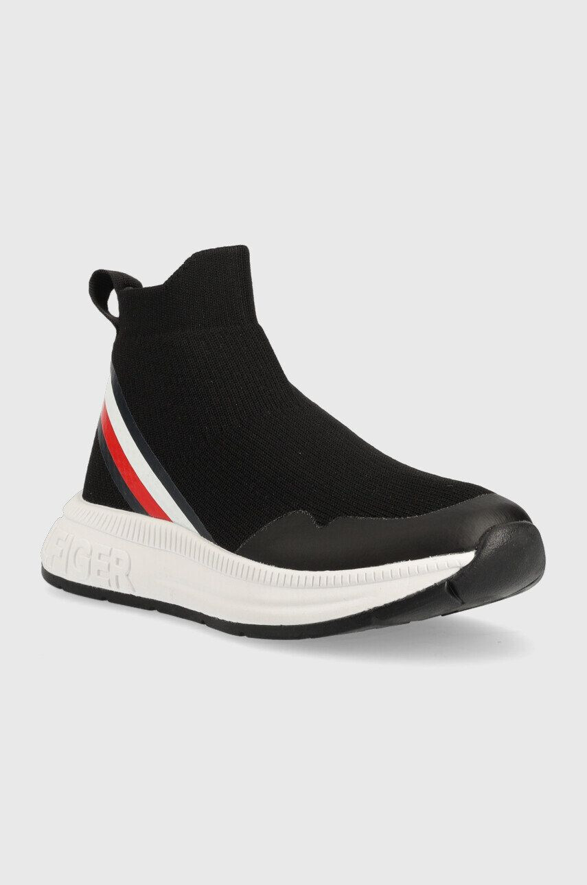 Tommy Hilfiger Dětské sneakers boty černá barva - Pepit.cz