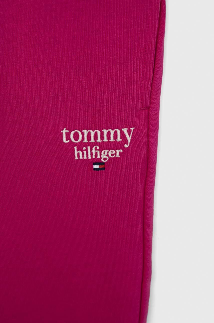 Tommy Hilfiger Dětské tepláky růžová barva hladké - Pepit.cz