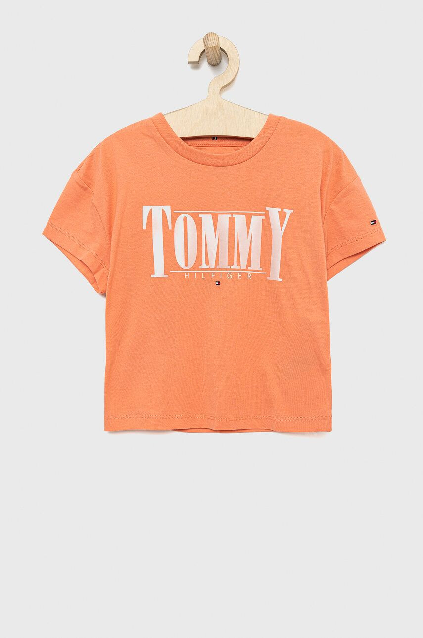 Tommy Hilfiger Dětské tričko oranžová barva - Pepit.cz