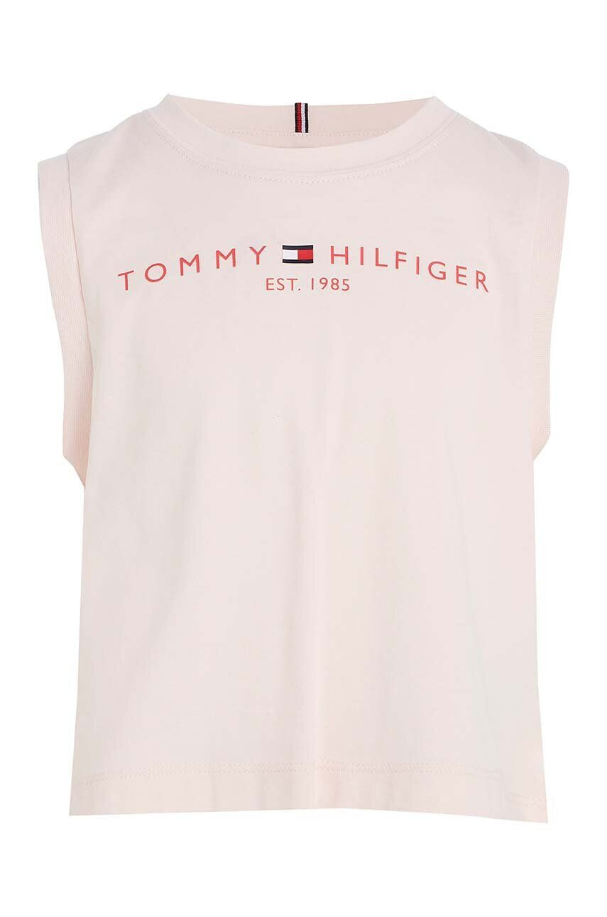 Tommy Hilfiger Dětský bavlněný top růžová barva - Pepit.cz