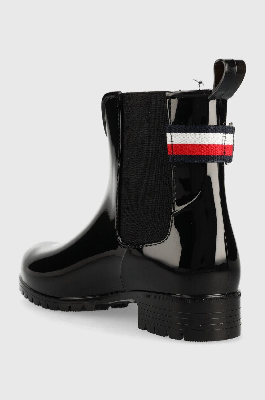 Tommy Hilfiger Holínky Ankle Rainboot With Metal Detail dámské černá barva - Pepit.cz