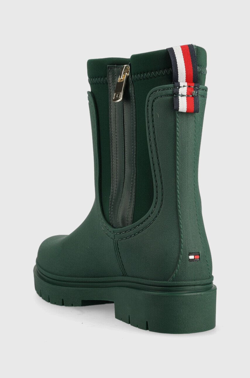 Tommy Hilfiger Holínky Rain Boot Ankle dámské zelená barva - Pepit.cz