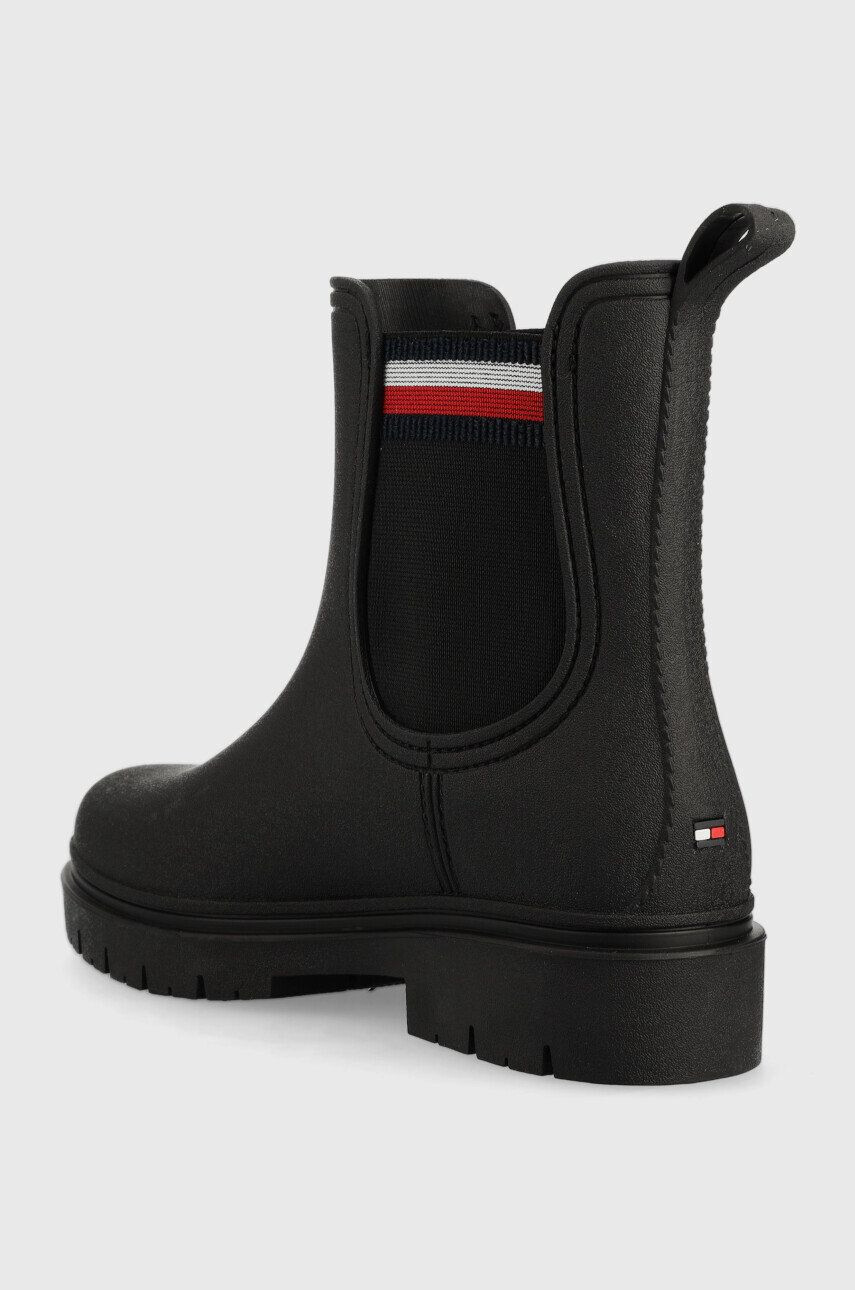 Tommy Hilfiger Holínky Rain Boot Ankle Elastic dámské černá barva - Pepit.cz