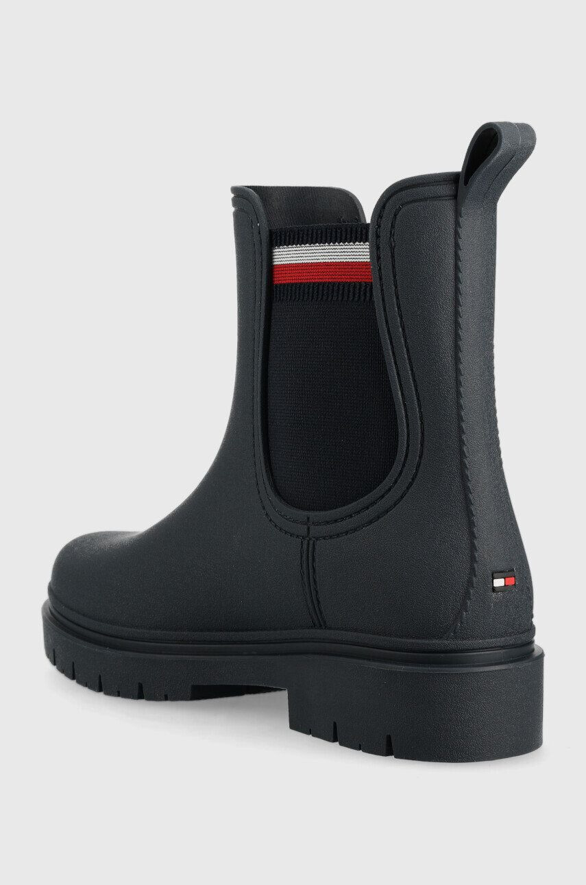 Tommy Hilfiger Holínky Rain Boot Ankle Elastic dámské tmavomodrá barva - Pepit.cz