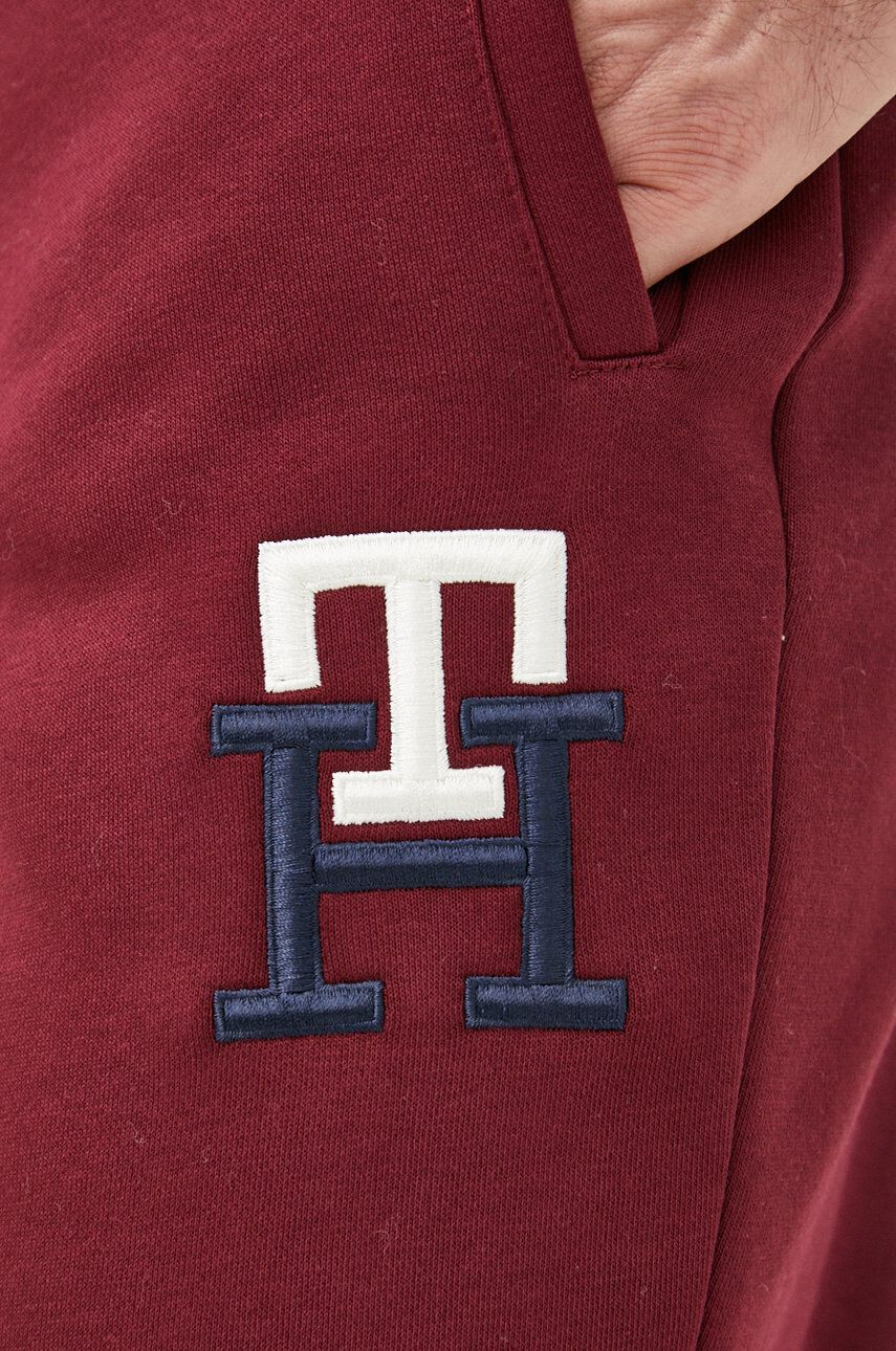 Tommy Hilfiger Tepláky pánské vínová barva melanžové - Pepit.cz