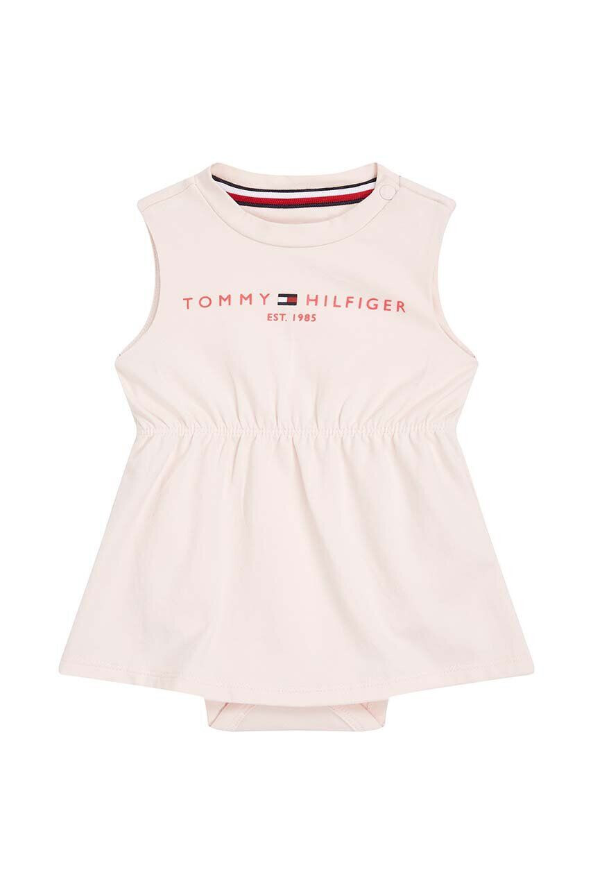 Tommy Hilfiger Kojenecká sukýnka růžová barva mini áčková - Pepit.cz