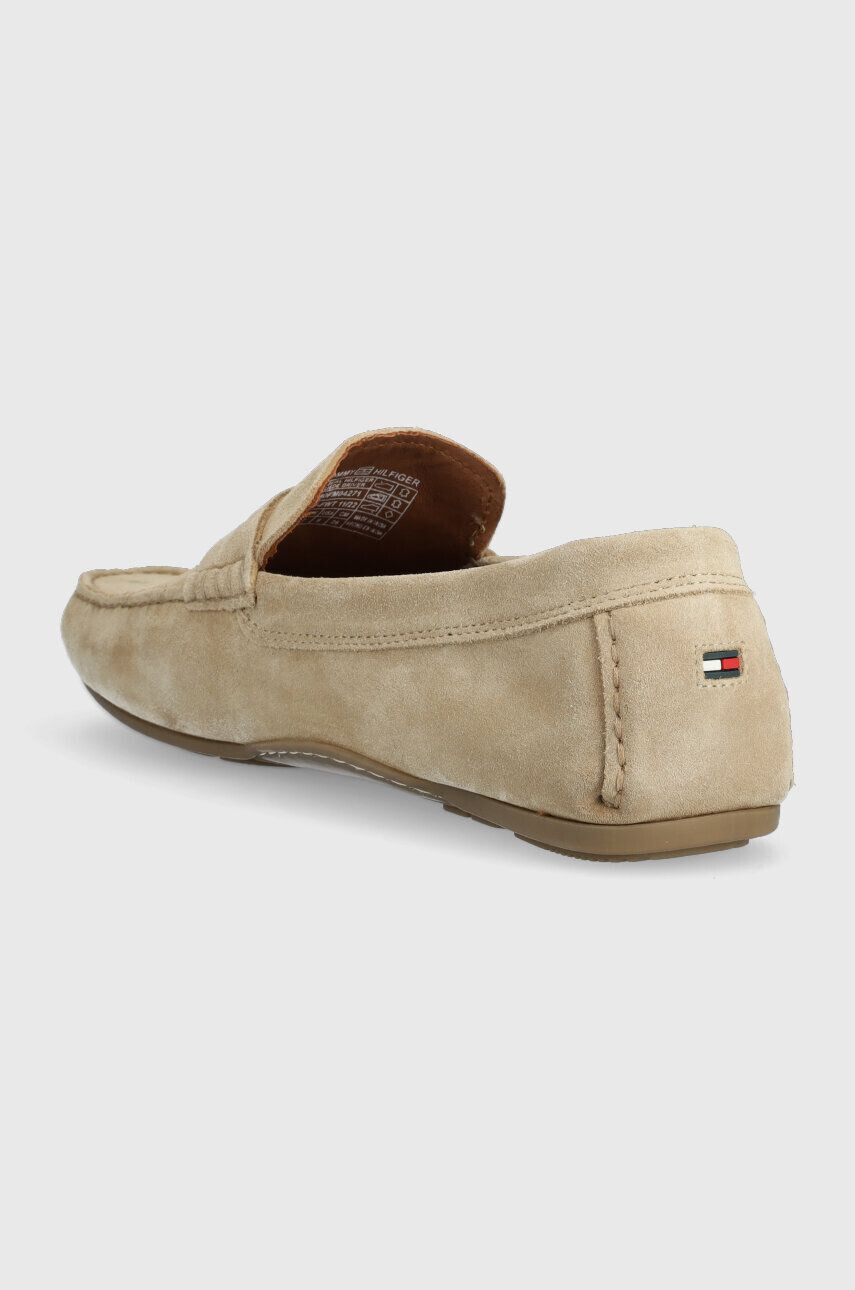 Tommy Hilfiger Kožené mokasíny CASUAL HILFIGER SUEDE DRIVER pánské béžová barva FM0FM04271 - Pepit.cz