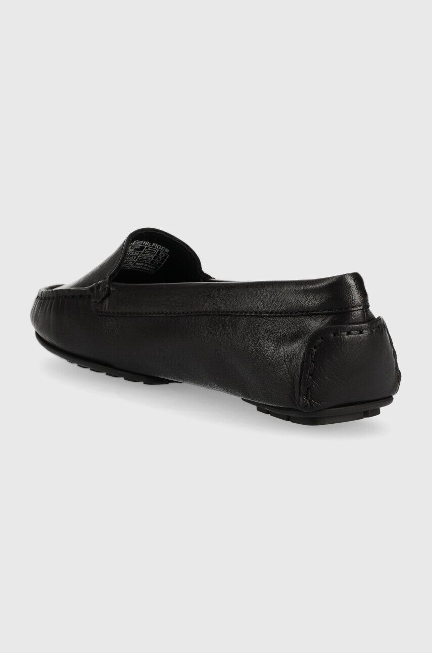 Tommy Hilfiger Kožené mokasíny ESSENTIAL CHIC MOCASSIN dámské černá barva na plochém podpatku FW0FW07224 - Pepit.cz