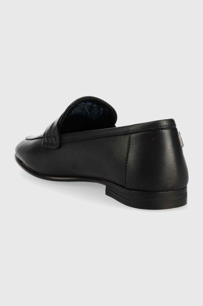 Tommy Hilfiger Kožené mokasíny TH LOAFER dámské černá barva na plochém podpatku FW0FW06991 - Pepit.cz