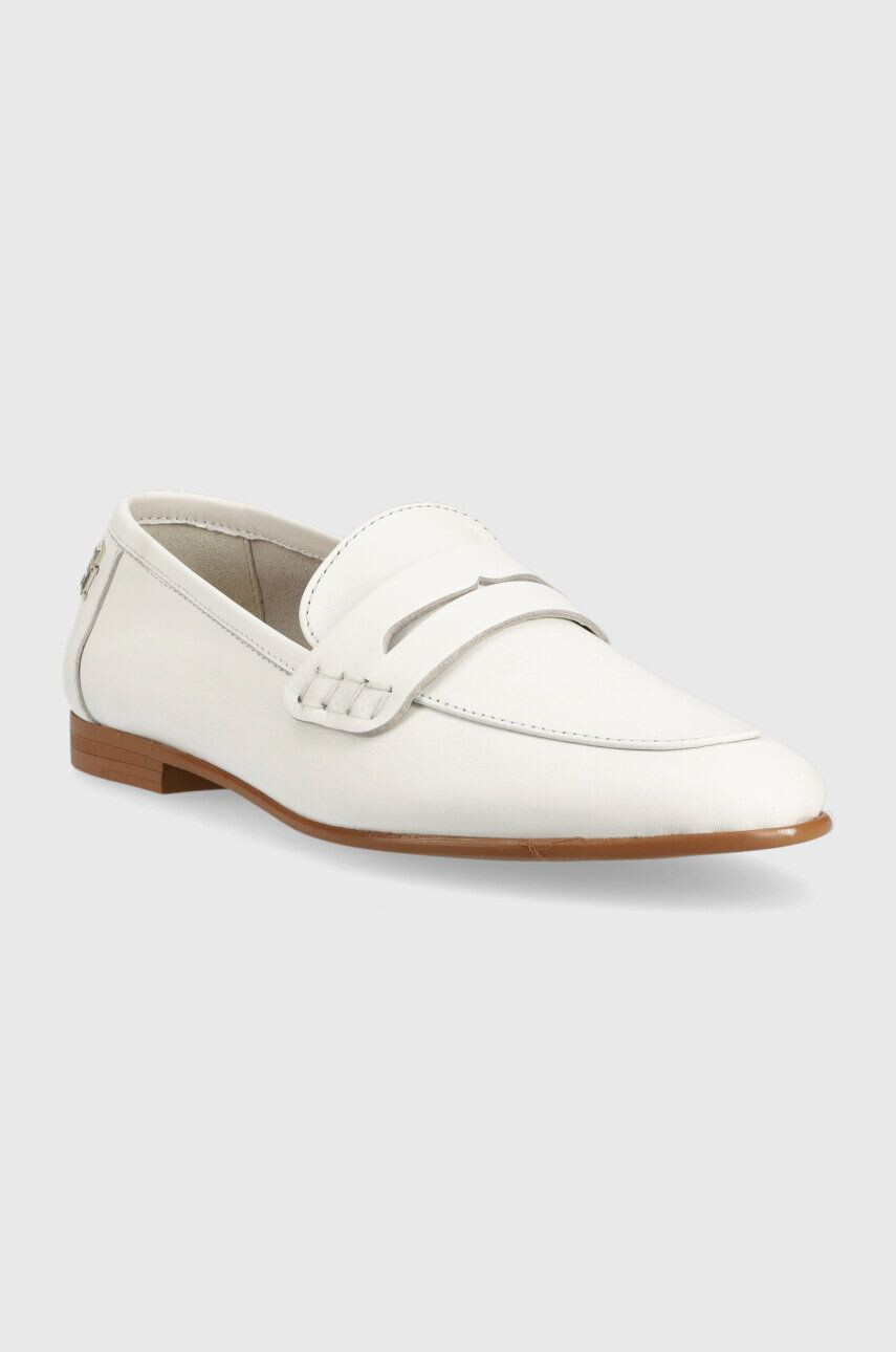 Tommy Hilfiger Kožené mokasíny TH LOAFER dámské bílá barva na plochém podpatku FW0FW06991 - Pepit.cz