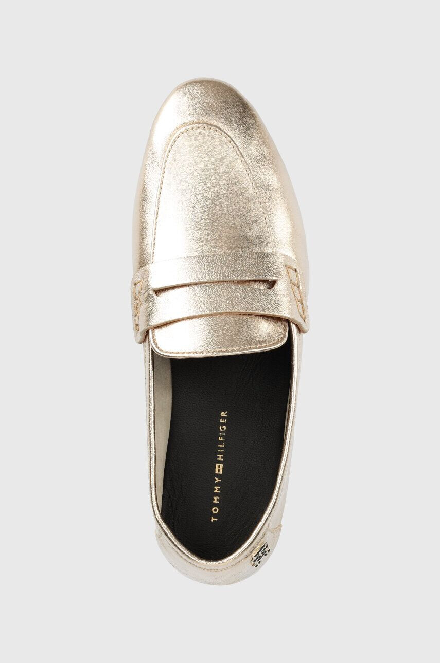 Tommy Hilfiger Kožené mokasíny TH LOAFER GOLDEN dámské zlatá barva na plochém podpatku FW0FW06992 - Pepit.cz