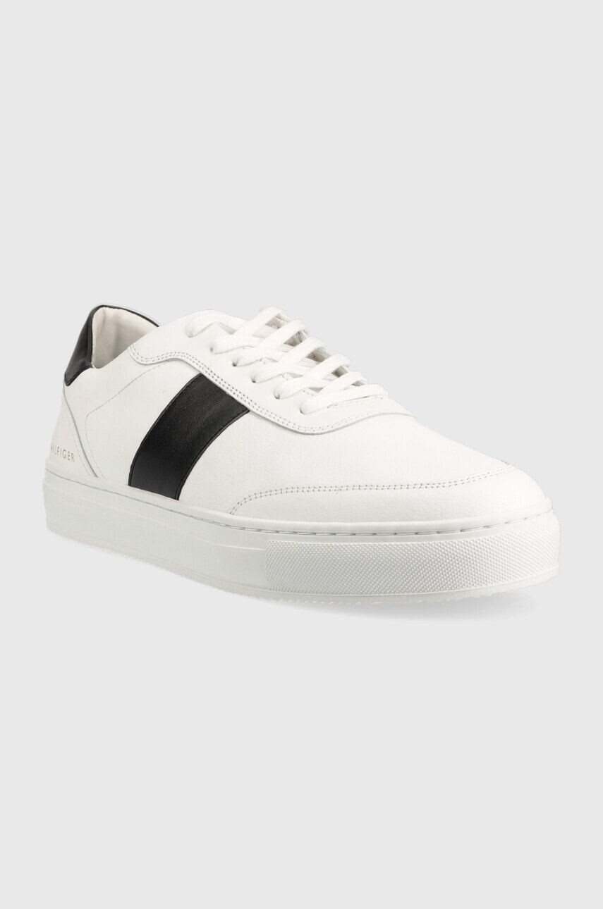 Tommy Hilfiger Kožené sneakers boty bílá barva - Pepit.cz