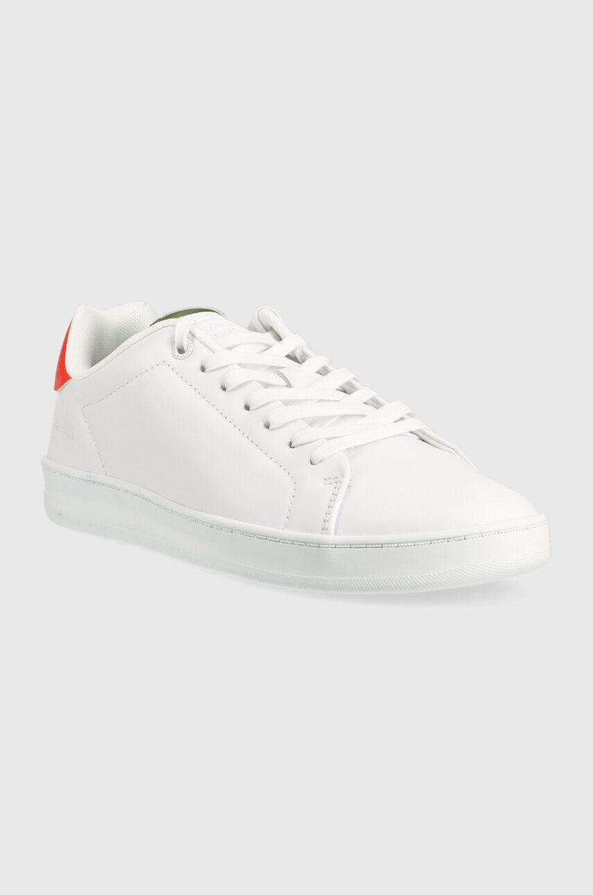 Tommy Hilfiger Kožené sneakers boty COURT SNEAKER LEATHER CUP bílá barva - Pepit.cz