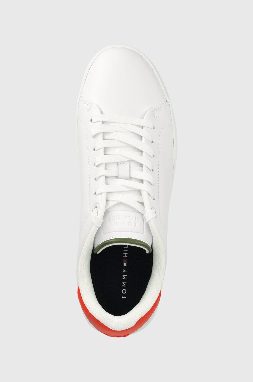 Tommy Hilfiger Kožené sneakers boty COURT SNEAKER LEATHER CUP bílá barva - Pepit.cz