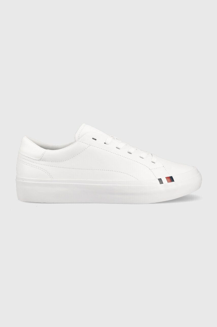 Tommy Hilfiger Kožené sneakers boty ELEVATED VULC LEATHER LOW bílá barva FM0FM04418 - Pepit.cz