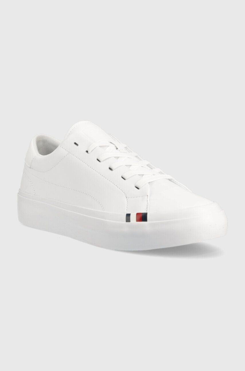 Tommy Hilfiger Kožené sneakers boty ELEVATED VULC LEATHER LOW bílá barva FM0FM04418 - Pepit.cz