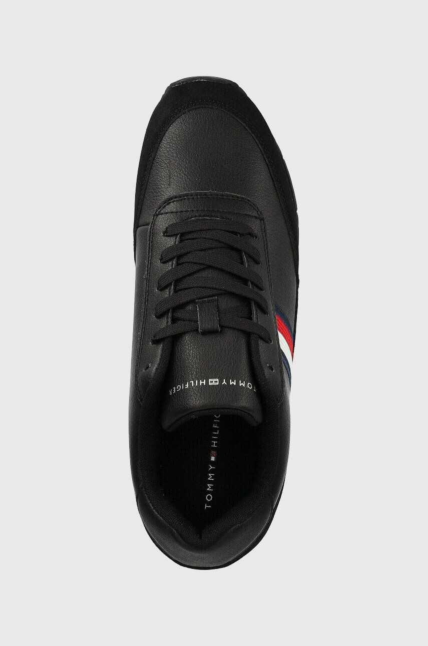 Tommy Hilfiger Kožené sneakers boty FM0FM04397 CORE EVA RUNNER CORPORATE LEA černá barva - Pepit.cz