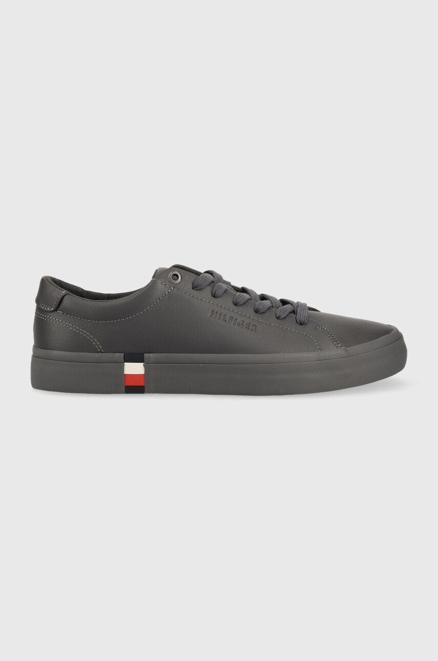 Tommy Hilfiger Kožené sneakers boty Modern Vulc Corporate šedá barva - Pepit.cz