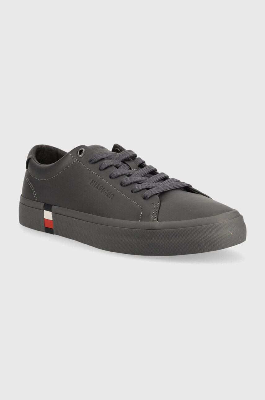 Tommy Hilfiger Kožené sneakers boty Modern Vulc Corporate šedá barva - Pepit.cz