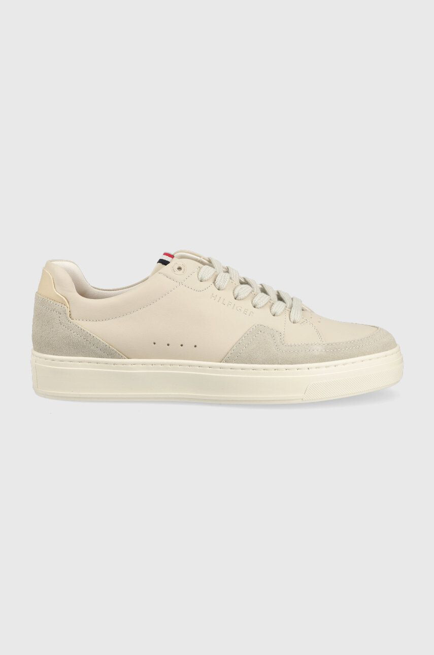 Tommy Hilfiger Kožené sneakers boty Premium Cupsole Sustainable Lea béžová barva - Pepit.cz