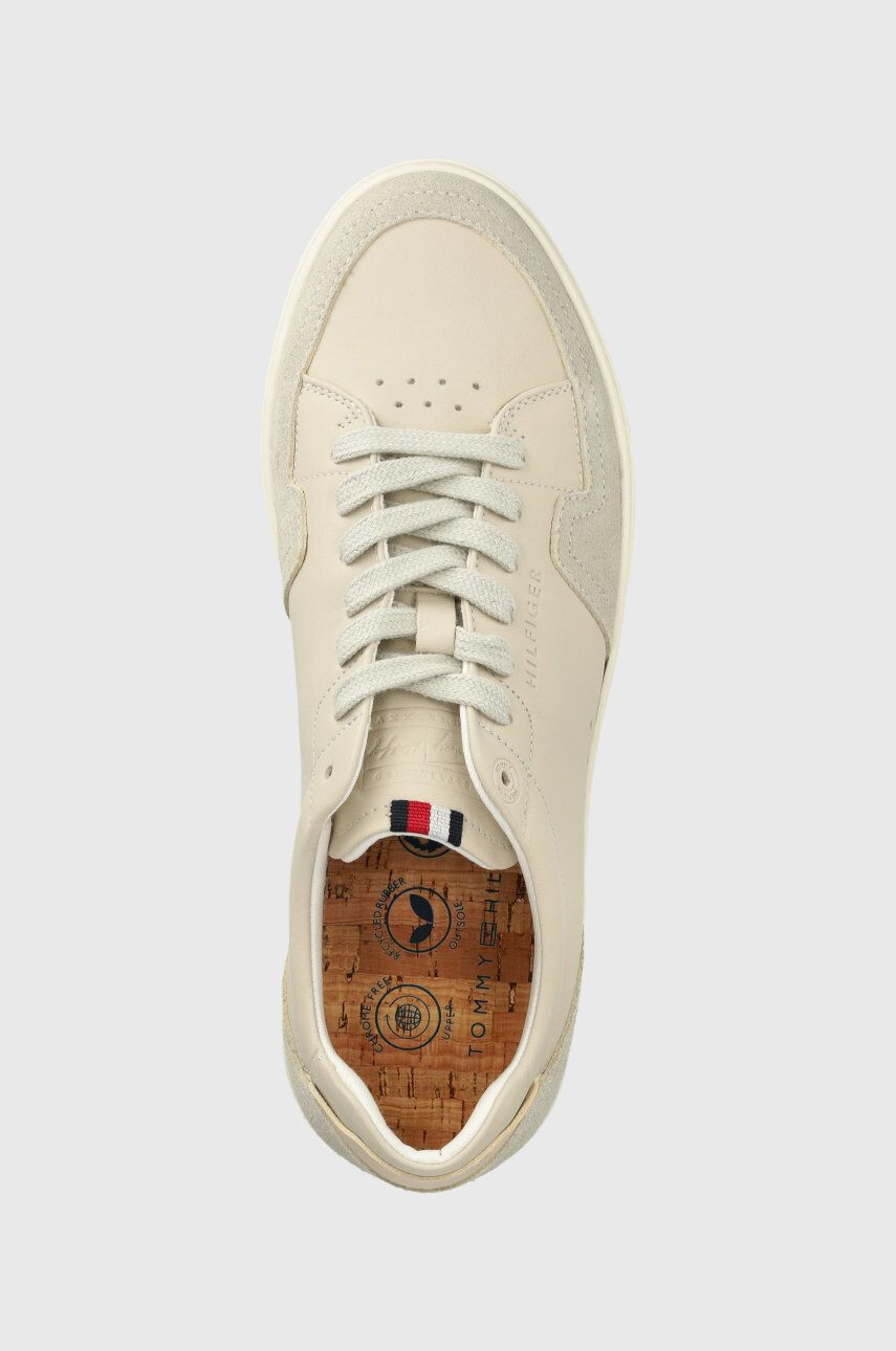 Tommy Hilfiger Kožené sneakers boty Premium Cupsole Sustainable Lea béžová barva - Pepit.cz