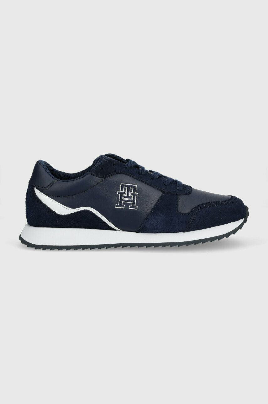 Tommy Hilfiger Kožené sneakers boty RUNNER EVO LEATHER bílá barva FM0FM04479 - Pepit.cz