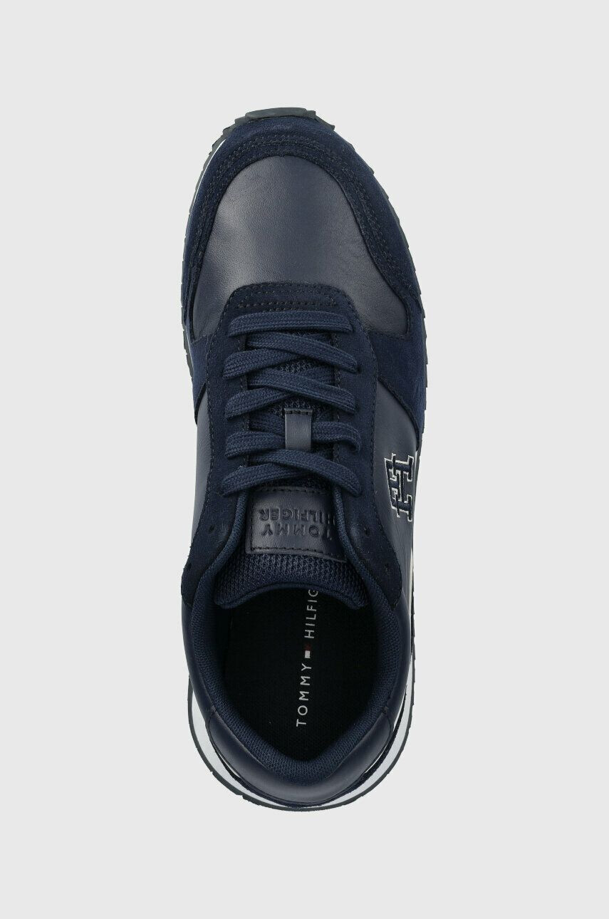 Tommy Hilfiger Kožené sneakers boty RUNNER EVO LEATHER bílá barva FM0FM04479 - Pepit.cz