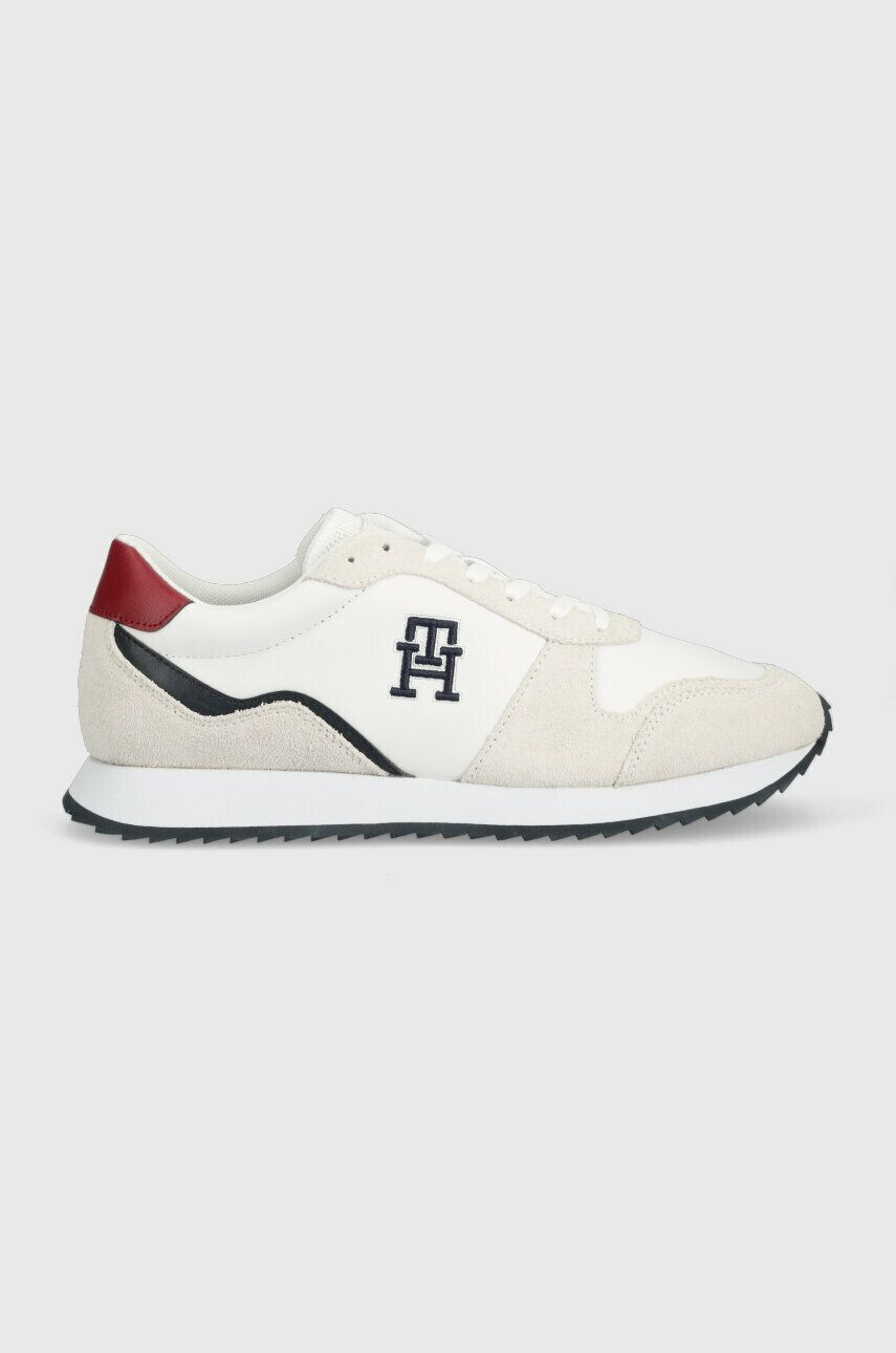 Tommy Hilfiger Kožené sneakers boty RUNNER EVO LEATHER bílá barva FM0FM04479 - Pepit.cz