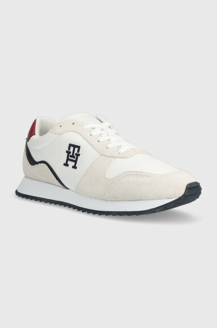 Tommy Hilfiger Kožené sneakers boty RUNNER EVO LEATHER bílá barva FM0FM04479 - Pepit.cz