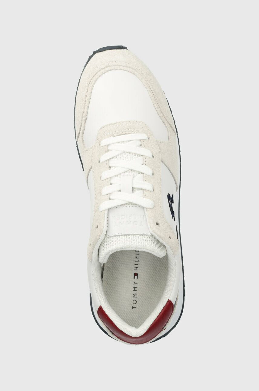 Tommy Hilfiger Kožené sneakers boty RUNNER EVO LEATHER bílá barva FM0FM04479 - Pepit.cz