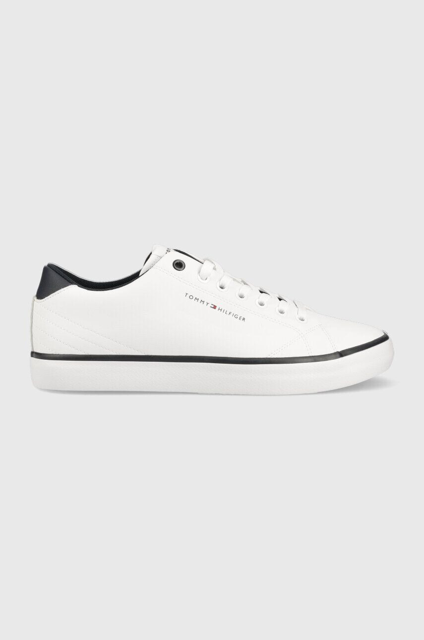 Tommy Hilfiger Kožené tenisky TH HI VULC CORE LOW LEATHER bílá barva FM0FM04731 - Pepit.cz