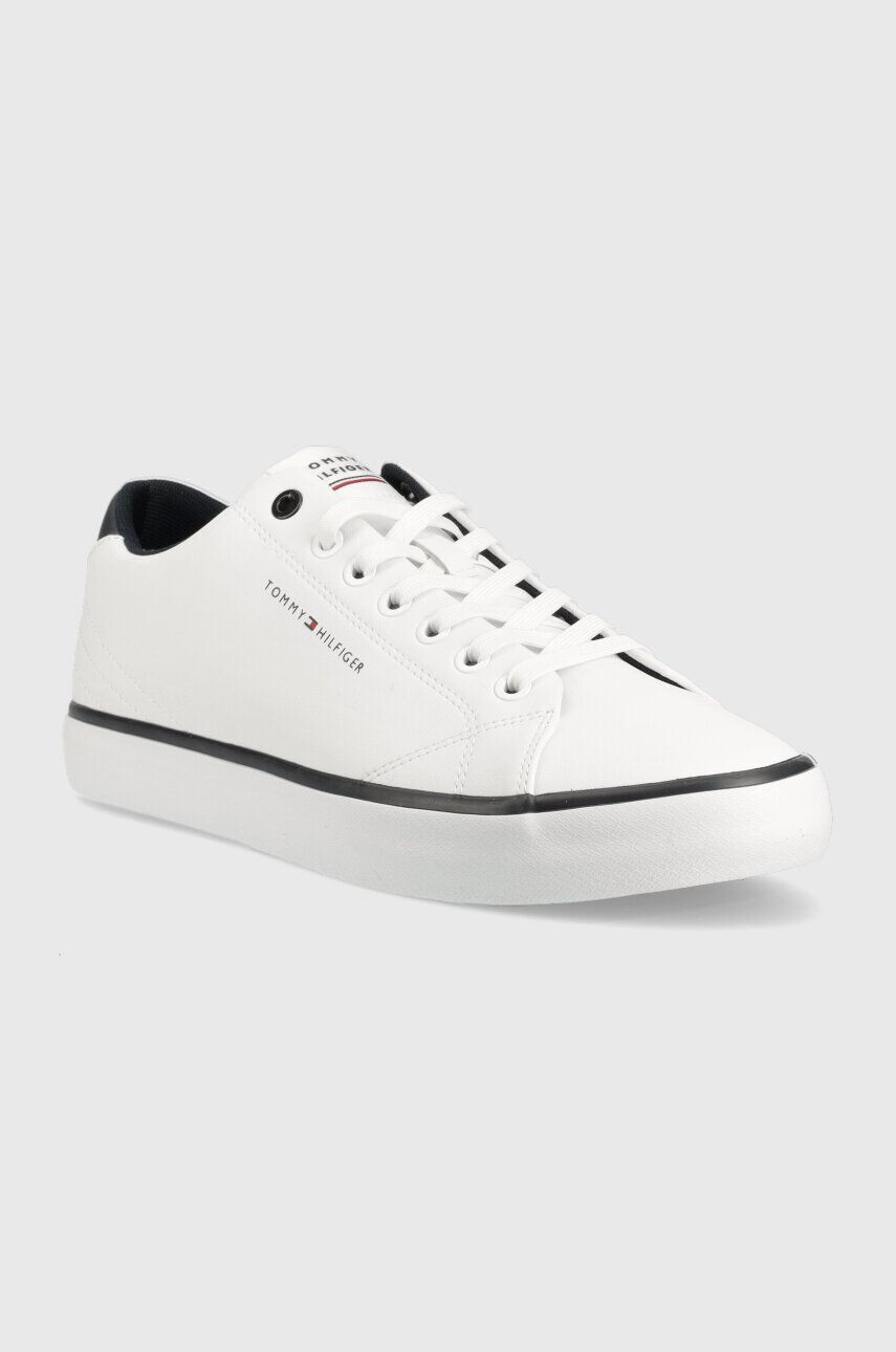 Tommy Hilfiger Kožené tenisky TH HI VULC CORE LOW LEATHER bílá barva FM0FM04731 - Pepit.cz