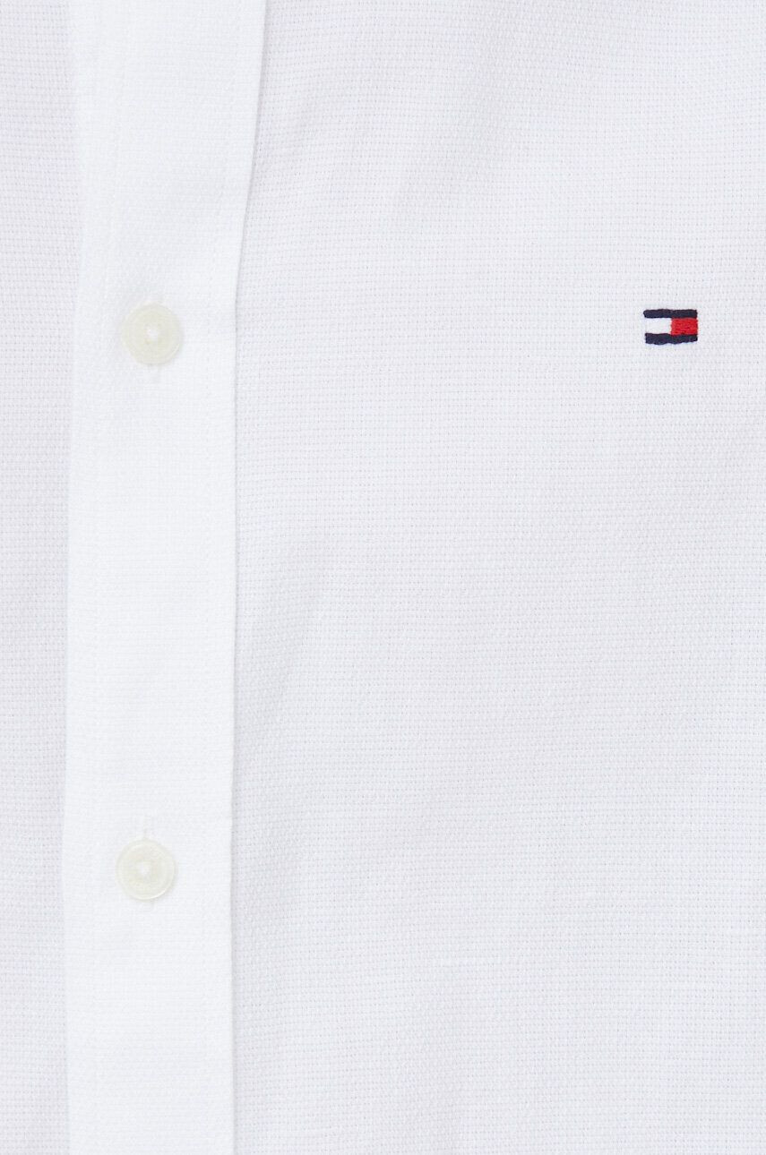 Tommy Hilfiger Lněná košile bílá barva regular s límečkem button-down - Pepit.cz