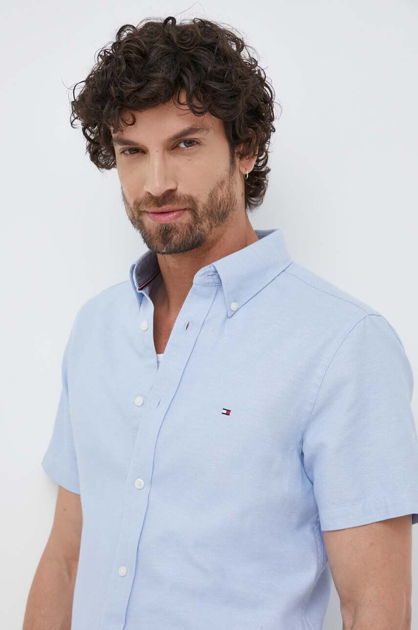 Tommy Hilfiger Lněná košile regular s límečkem button-down - Pepit.cz